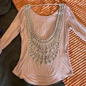 BKE Red brand top with an open back